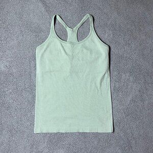 Lululemon Ebb to Street Green Tank Top II Racerback Ribbed Yoga Gym Women's 12